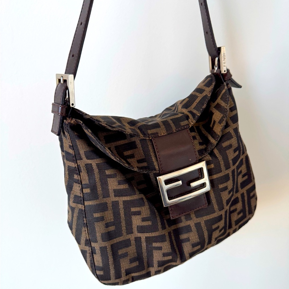 FENDI Vintage Y2K Zucca Brown Shoulder Bag